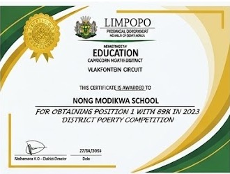 Position 1 (89%) - District Poetry Competition